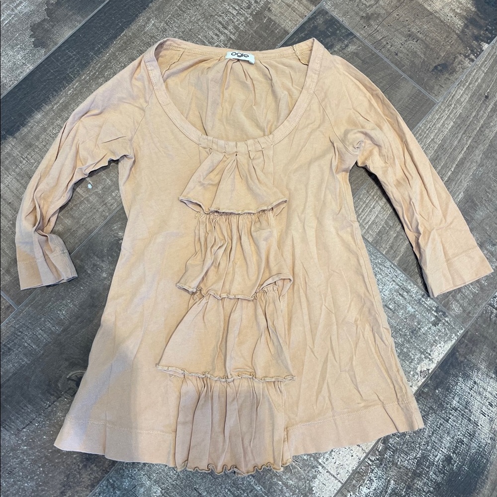 Anthropologie Adorable ruffle top with 3/4 sleeves